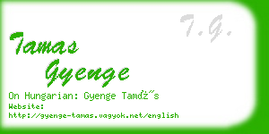 tamas gyenge business card